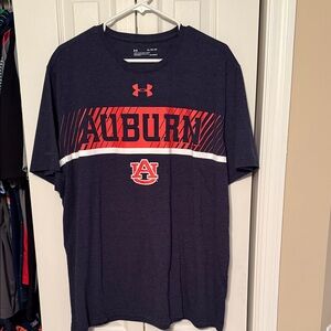 Under Armour Navy and Orange Auburn Tee